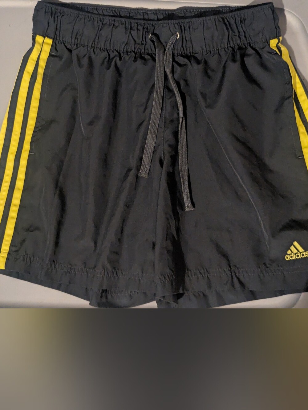 Adidas Athletic Shorts in Black & Yellow Size S